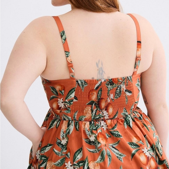 NEW Torrid Retro Chic Orange Blossom Dress Sz 0 NWOT 0X 12 14 L XL - Picture 2 of 10